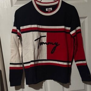 Tommy Hilfiger women Crewneck Sweater - Navy, Red, and White